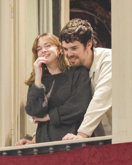 Stella del Carmen Banderas and Álex Gruszynski during Holy Week in Málaga, Spain. March 29 2024