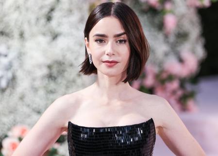Lily Collins en el estreno de la primera parte de la cuarta temporada de 'Emily in Paris' con su corte de pelo carré
