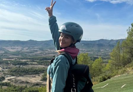 Laura Escanes ha tenido que enfrentarse al parapente