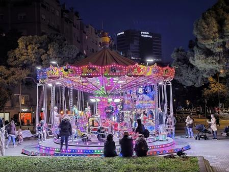 Caballitos en la Avinguda Pau Casals de Barcelona.