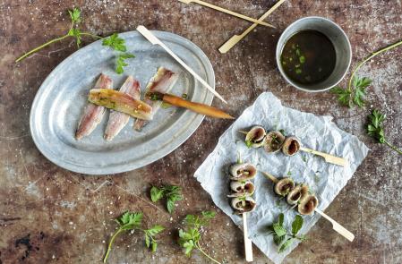 Ingredientes para las brochetas de sardinas