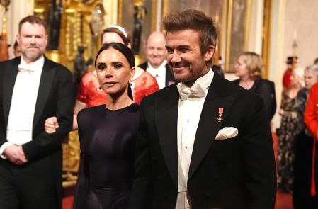 Victoria y David Beckham en el banquete de Estado en el Palacio de Buckingham