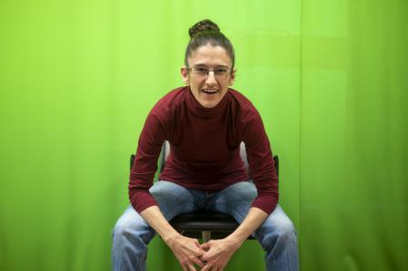 Foto a la xef Maria Nicolau en el podcast ''Dos pajaros de un tiro''. Barcelona, miercoles, 18 de gener de 2023. Foto Joan Mateu Parra / Shooting