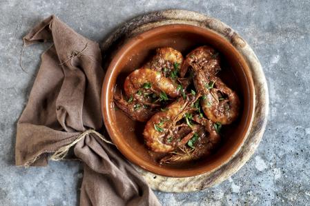 Langostinos con chocolate