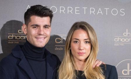 Soccerplayer Alvaro Morata and Alice Campello at photocall “ Chocron: 10 Personas 10 “ event in Madrid on Tuesday , 03 December 2019.