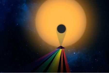 La descomposición de la luz que ha atravesado una atmósfera exoplanetaria permite analizar su contenido.