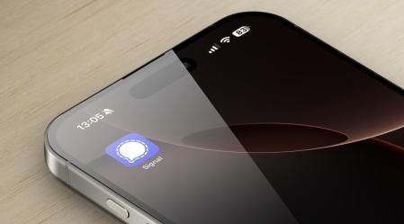 El icono de la app Signal en un móvil.