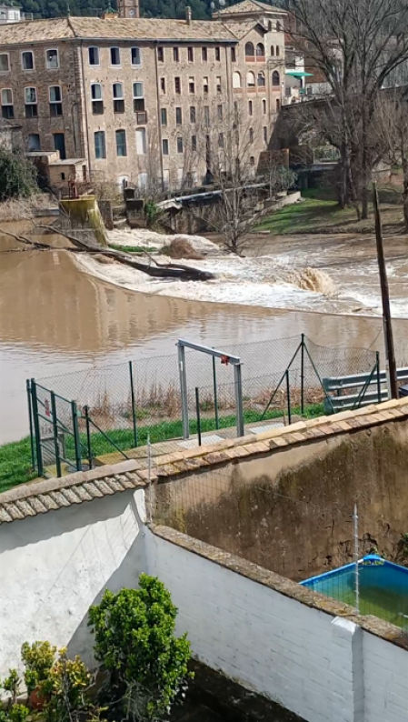 Crecida del Llobregat en Sallent.