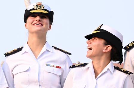 La princesa Leonor en su llegada a New York a bordo del Juan Sebastian Elcano