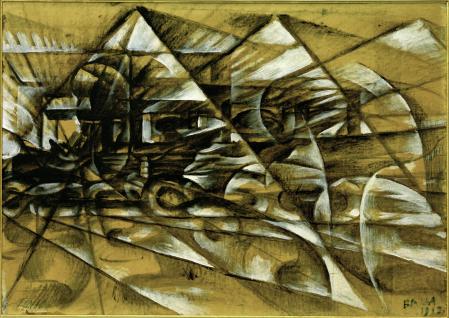 ''La velocidad de un automóvil''. Giacomo Balla, 1913.