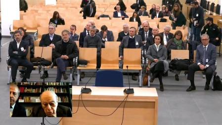 El ex president, el 24 de noviembre al inicio de la vista oral, desde su domicilio en Barcelona&nbsp;