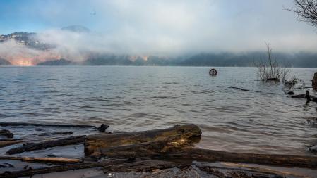 Buena reserva de agua en el pantano de Sau.