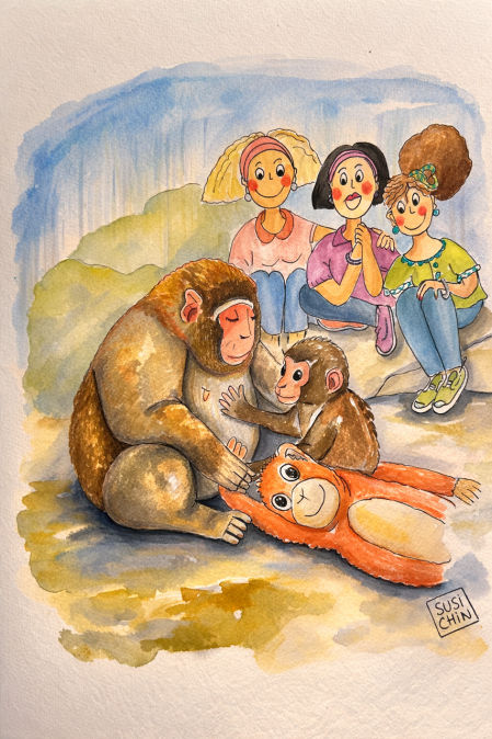 Las Tietes observan a la nueva familia de Punch.