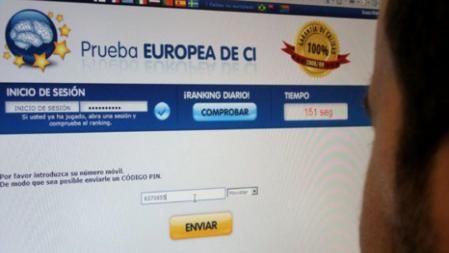 Los usuarios deben indicar su teléfono móvil con el fin de recibir los resultados del test de inteligencia