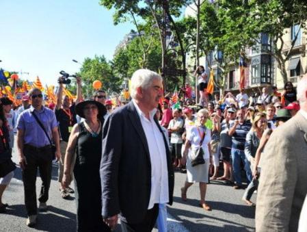 El ex presidente de la Generalitat Pasqual Maragall durante la manifestación en defensa del Estatut