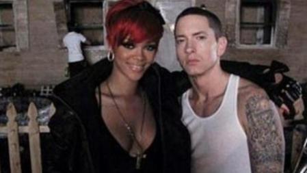 Rihanna y Eminem en el rodaje del videoclip de 'Love the way you lie'