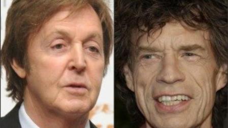 Combo de los músicos Paul McCartney y Mick Jagger