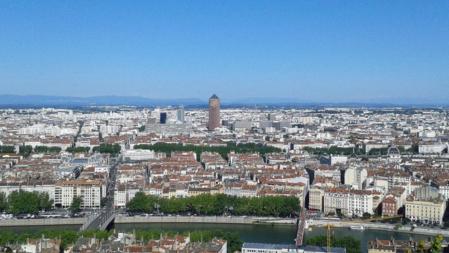 Panorámica de Lyon desde el mirador de la Basílica de Fourvière