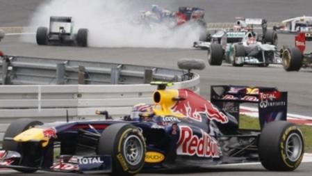 Mark Webber lideró la carrera durante varias vueltas en el Gran Premio de Alemania