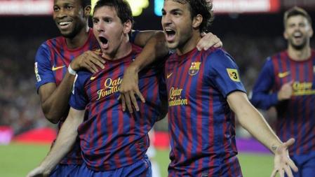 Messi celebra el gol que da la victoria al Barcelona ante el Madrid en el partido final de la Supercopa