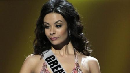 Chloe-Beth Morgan, Miss Gran Bretaña, durante la primera prueba oficial de Miss Universo