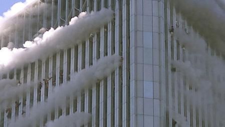 Personas en las ventanas de la Torre Norte del World Trade Center de Nueva York el 11 de septiembre de 2001.