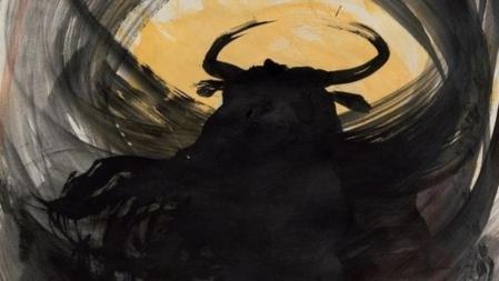 Dibujo central del último cartel taurino de La Monumental, diseñado por Miquel Barceló