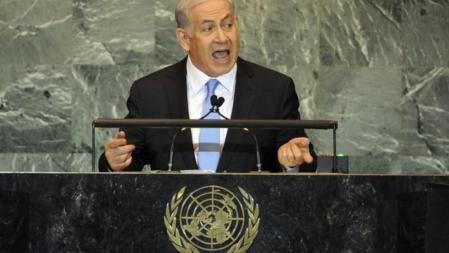 El primer minsitro israelí, Beniamin Netanyahu, en una intervención en Naciones Unidas