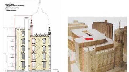 La fachada perpendicular a la avenida Tibidabo es una de las zonas polémicas de La Rotonda que se prevén derribar