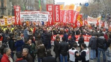 Arranca la anifestación contra la reforma laboral en Barcelona