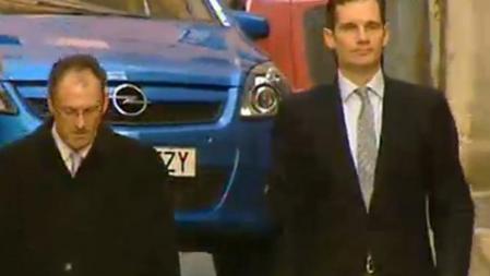 Iñaki Urdangarín en el momento en que llegaba a los juzgados