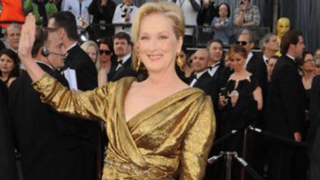 Meryl Streep a su llegada a la alfombra roja de los Oscar