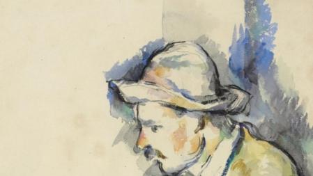 Acuarela preparatoria de la serie 'Los jugadores de cartas', de Paul Cézanne