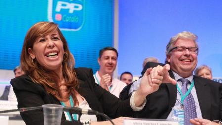 Sánchez Camacho y Cornet, durante la apertura del Congreso del PPC