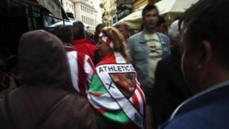 Aficionados bilbaínos en Bucarest