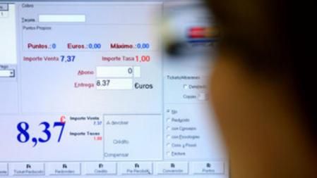 Tasa Sanitaria de un euro por receta. Pantalla del ordenador donde se puede ver la tasa de un euro