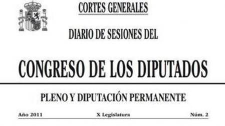Imagen del Diario de Sesiones del Congreso de los Diputados, en su versión electrónica