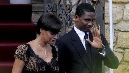 Samuel Eto'o, a su llegada a la boda de Adnrés Iniesta