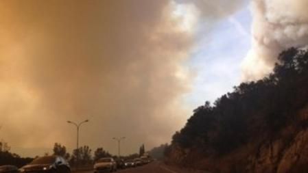 El incendio de la Jonquera visto desde la N-II