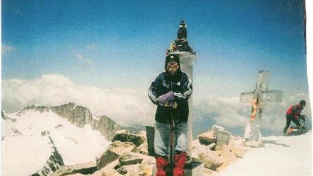 Josep Maria Torres, 78 anys. Aneto -13 de juny 2004. 42 ascensió meva, 19 amb esquís