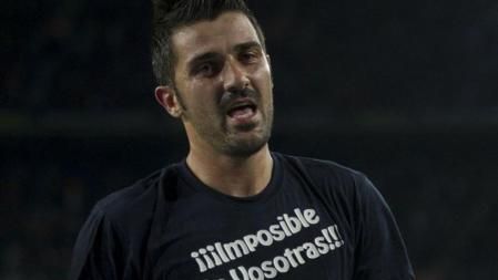 David Villa reapareció con gol en la Liga y se lo dedicó a su familia