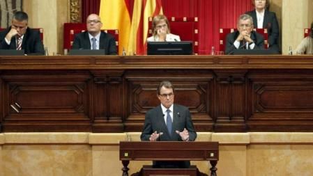 El president de la Generalitat, Artur Mas, en el Parlament de Catalunya