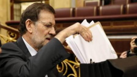El presidente del Gobierno, Mariano Rajoy, durante la sesión de control al Ejecutivo celebrado hoy en el Congreso.
