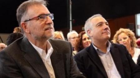 Pere Navarro y Marcelino Iglesias, en el acto del PSC en Lleida
