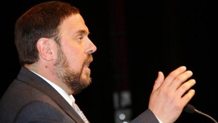 Oriol Junqueras, enun mitin de ERC celebrado en Premià de Mar