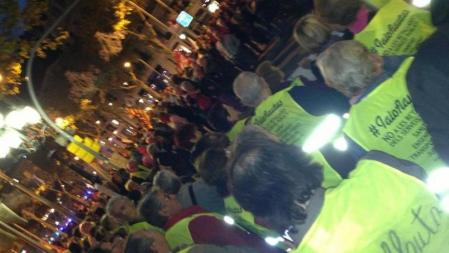 Los Yayoflautas, durante la manifestación de la huelga del 14-N en Barcelona