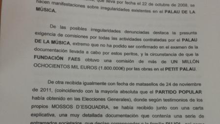 Otra página del borrador policial que ha publicado 'El Mundo' sobre supuesto corrupción en CiU