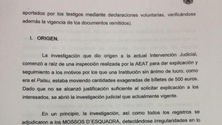 Página 4 del borrador policial que ha publicado 'El Mundo' sobre supuesto corrupción en CiU