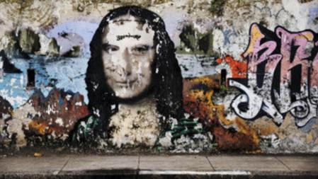Uno de los graffitis fotografiado por Steve McCurry para Pirelli