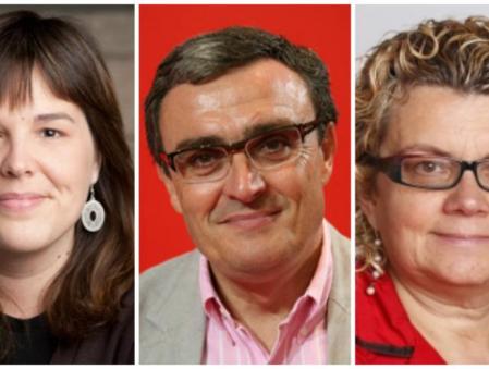 Combo de los cinco diputados rebeldes: Joan Ignasi Elena, Núria Ventura, Àngel Ros, Marina Geli y Rocío Martínez-Sampere